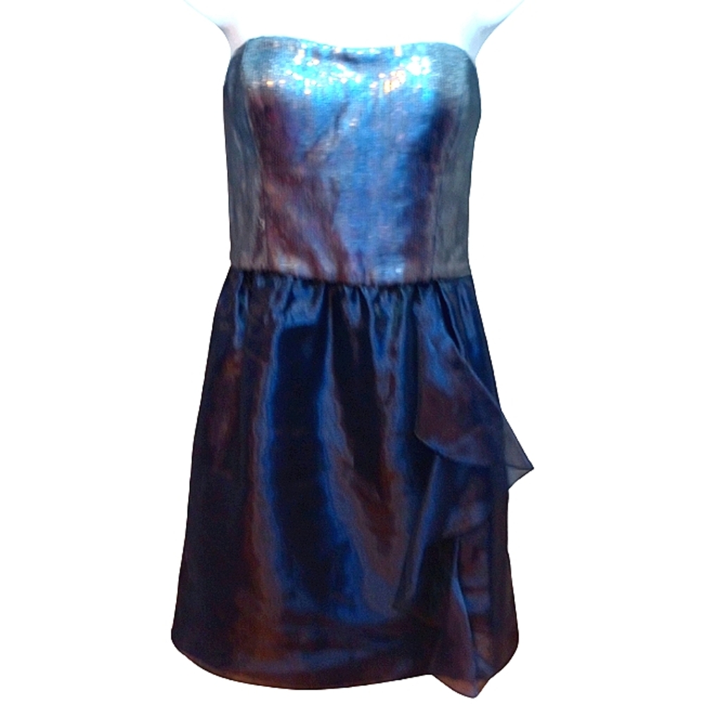 Aidan Mattox New Sequin Swiftie Mini Dress Navy Silver Formal Cocktail Party